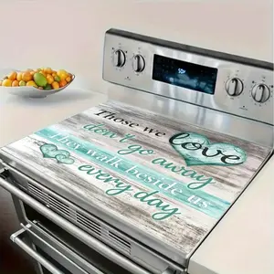 1pc Warm Quote Gas Stove Protector Mat - Heat , Scratch , Fashionable Design, Easy to Clean, Adds Emotional Color to Your Kitchen