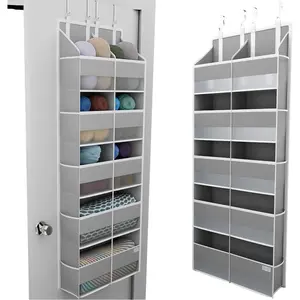 Over Door Yarn Storage Organizer with 8 Large Compartments & 10 Mesh Side Pockets for Crochet Accessories & Knitting Supplies, Closet Organization &  Improvement, 44lbs Weight Limit