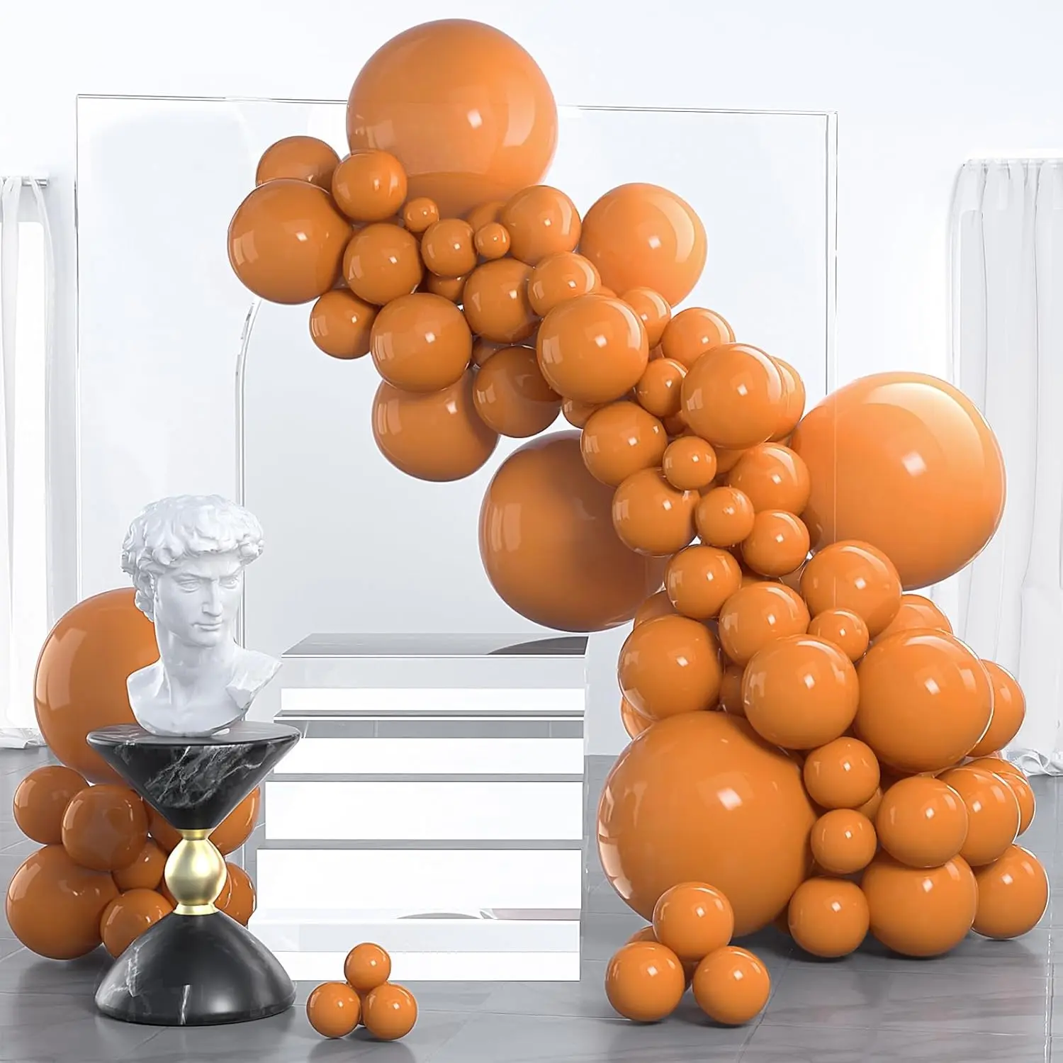 Burnt Orange Balloons 130 Pcs Orange Balloons Different Sizes Pack Of 18 12 10 5 Inch Terracotta Balloon Garland Arch Kit For Thanksgiving Halloween Fall Birthday Party Decorations Orange-F53