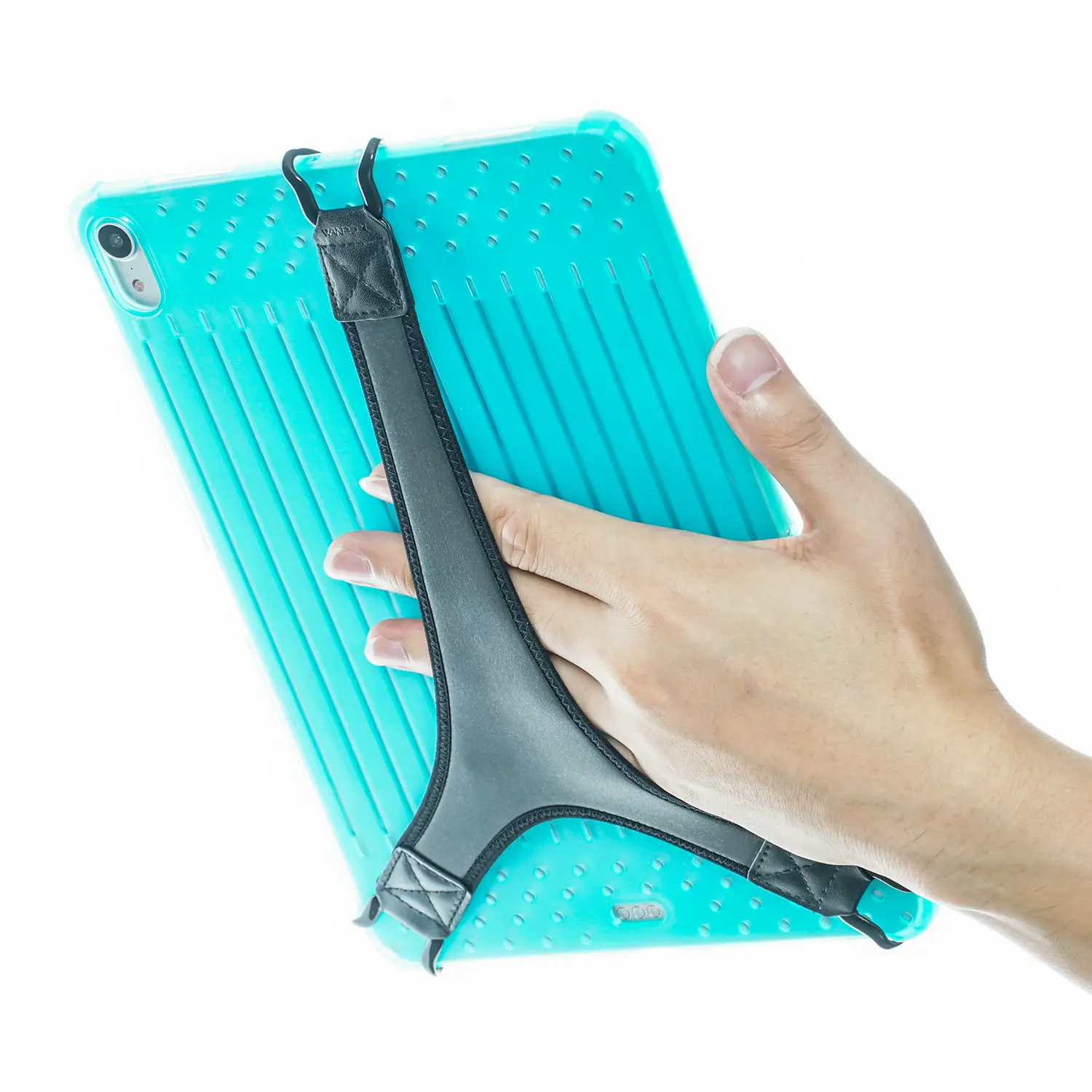 WANPOOL Adjustable PU Leather Safety Metal-Plastic Tablet Hand Strap Holder - Adjustable Strap, Handheld Accessory, Greater Grip Stability, Prevents Accidental Dropping for iPad Series, Samsung Galaxy Tab Models (Car Interior Mounts & Holders)