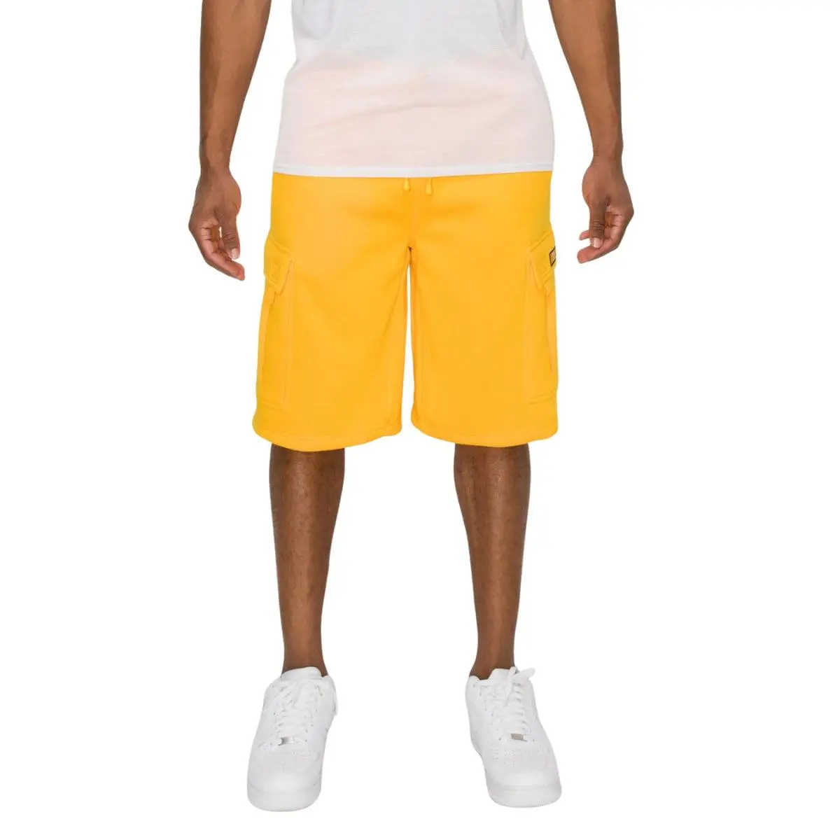 VICTORIOUS Men's Streetwear Cargo Shorts, Oversized Baggy Fit in Heavyweight 370GSM Fleece with Drawstring Waist, M, Cargo Sweat Shorts, Knitting