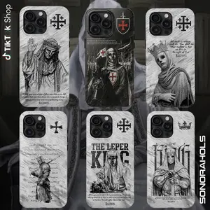 Baldwin IV "The Leper King" The Crusader King and His Holy Army Phone Case, Crusader King of Jerusalem Cross Medieval Christian Phone Cover, Medieval Cross Armor Glory of God Gothic Faith 17 Air Pro Max