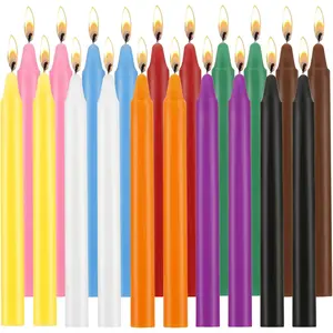 20 count Unscented Assorted Colors Mini Taper Candle | 4" Tall x 1/2" Diameter |  for Casting Chimes, Rituals, Spells, Wax Play & More