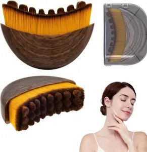 Facial Massage Brush for Face & Neck, Soft Bristle Ergonomic Skincare Brush, Handheld Face Massager for Daily Self-Care