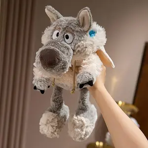 Super soft wolf disguised as sheep plush toy, lovely unique design stuffed animal, perfect room ornament, sweet birthday and daily gift for children