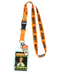 The Muppets Beaker High Clearance Lanyard with Clear ID Badge Holder and 2" Rubber Beaker Charm