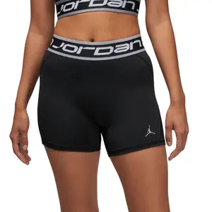 Air Jordan Sport 5" Shorts - Women's Black with Gray Straps and Logo Air Jordan Sport 5" Shorts - Women's Black with Gray Straps and Logo