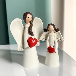 Angel Mother and Baby Statue, Home Decor, Mother's Day Gift, Warm Angel Mother Son Sculpture, Desk Decoration, Heartfelt Figurine