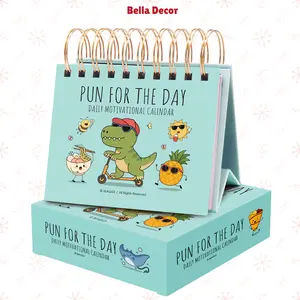 Bella Decor 2026 Punny Motivational Flip Calendar Daily Perpetual for Yearly Use with Cute Office Decor Positive Affirmations & Inspirational Quotes