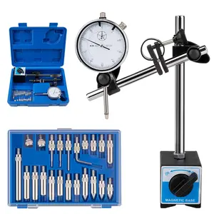 Dial Indicator with Magnetic Base Holder Fine Adjustable Long Arm 0-1" Magnetic Dial Indicator Professional Dial Gauge 0.001"