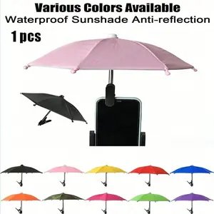 Mini Phone Parasol With Universal Clip Holder, Outdoor Sun Shade, Outdoor Sunshade Umbrella, Suitable For Phones, Navigation Devices, Anti-Glare Phone Protector, Protect Your Device From Rain And Sunshine, Anti-Reflection Screen, Travel Essential