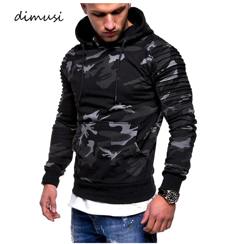 DIMUSI Men's Hooded Camouflage Polyester Windbreaker Sweatshirt - Knit Craft, Streetwear, Casual Wear, M-3XL Sizes, All Seasons, Light Grey, Dropshipping Sports Top