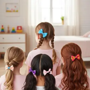 Durable Chew-Proof Pet Bow Clip Set, 10-Pack Adjustable Anti-Choke Hair Bands for Cats & Dogs. Stylish Ins-Themed Accessories for Small Pets, Safe Cotton Rope Party Outfit Decor.