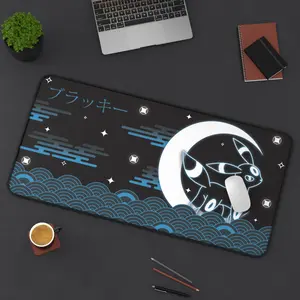 Shiny Umbreon Darktype Desk Mat, Giant Mouse Pad, Keyboard Mat, PKM and Anime Desk Mat For Office, Gift For Gamer