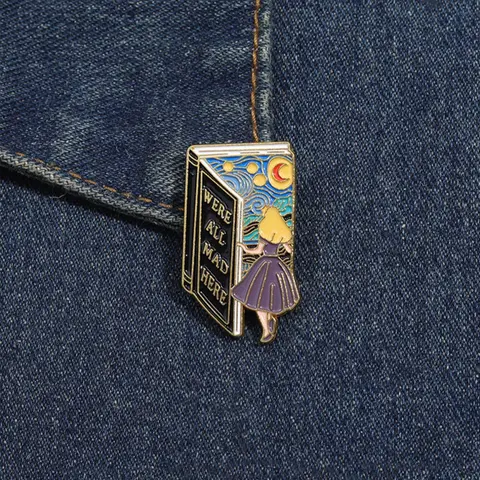 Cartoon Book Design Brooch, Cute Enamel Pin, Alloy Brooch Pin Suitable for Backpacks, Jeans, Scarves, Hats Decoration, Trendy All-match & Exquisite Brooch for Birthday Gift, Hat Pins, Brooch Pin Clip