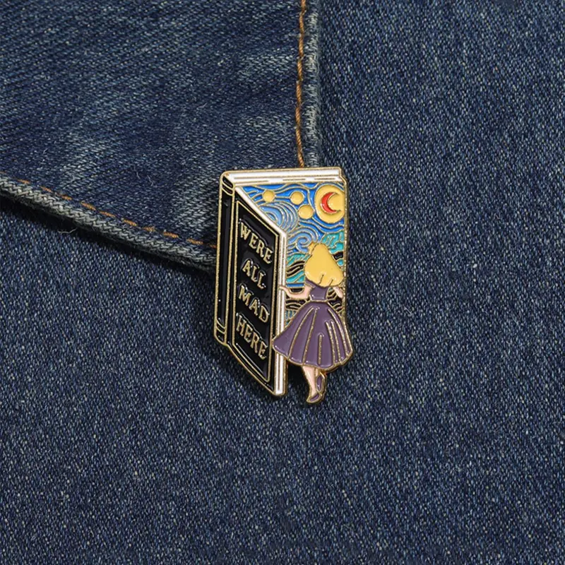 Cartoon Book Design Brooch, Cute Enamel Pin, Alloy Brooch Pin Suitable for Backpacks, Jeans, Scarves, Hats Decoration, Trendy All-match & Exquisite Brooch for Birthday Gift, Hat Pins, Brooch Pin Clip