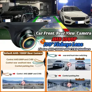 Car Camera AHD 1080P/CCD 360 Degree Rotating Fisheye Front/Side/Rear View Backup Camera for Car, Pickup, Truck, SUV, Van