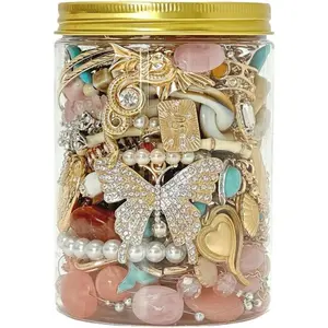 Ciel Collective Mysterious Surprise 1-60 Style Jewelry Jars, Including Rings, Bracelets, Necklaces, Earrings, Stud Earrings, and Anklets, and Geometric Metal Designs, Suitable for Women's Holidays, Dates, Parties, and Festival Gifts. (With J