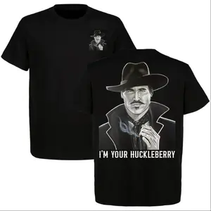 Tombstone Shirt, Doc Holliday I'm Your Huckleberry Vintage T-Shirt, Western Movie Quotes Tee, Gift For Him, For Dad, Full Color, Full Size