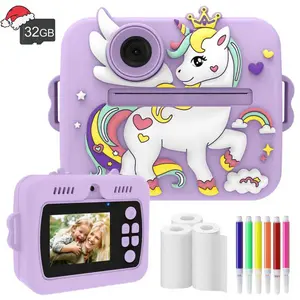Kids Portable Camera Instant Print, Mini Photo Paper & Frames, DIY Albums, Perfect Gift for Family, Travel & Outdoor Adventures