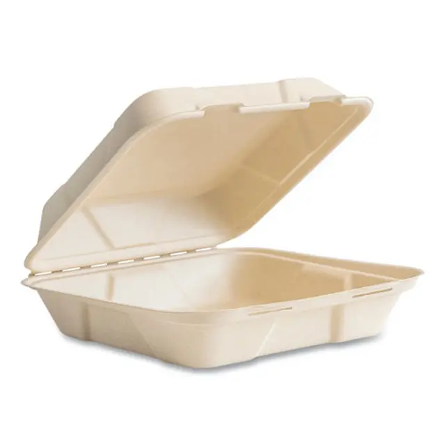 Vegware VEGB027N 10 in. Nourish Molded Fiber Takeout Container, Natural - Pack of 200