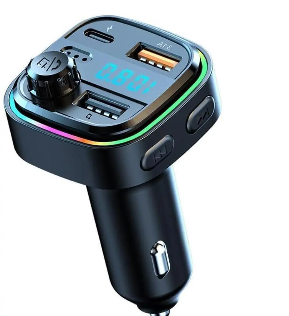 Bluetooth Fm Transmitter for Car Stereo - Bluetooth Fm Transmitter - 2 Usb Ports , 1 Usb c Port , Car charger , Fast Charger Bluetooth music transmitter