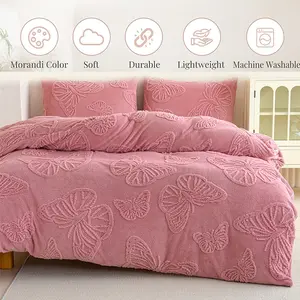 Butterfly Bedding Set, Multi-Color Options, Thick Durable Fabric, King Queen Size, All Seasons, Ideal for Dorms and Bedrooms