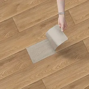 16pcs Self-Adhesive Vintage Wood Grain Waterproof Floor Stickers, Easy Peel and Stick, Durable PVC Flooring, Ideal for Living Room, Bedroom, Kitchen, Bathroom