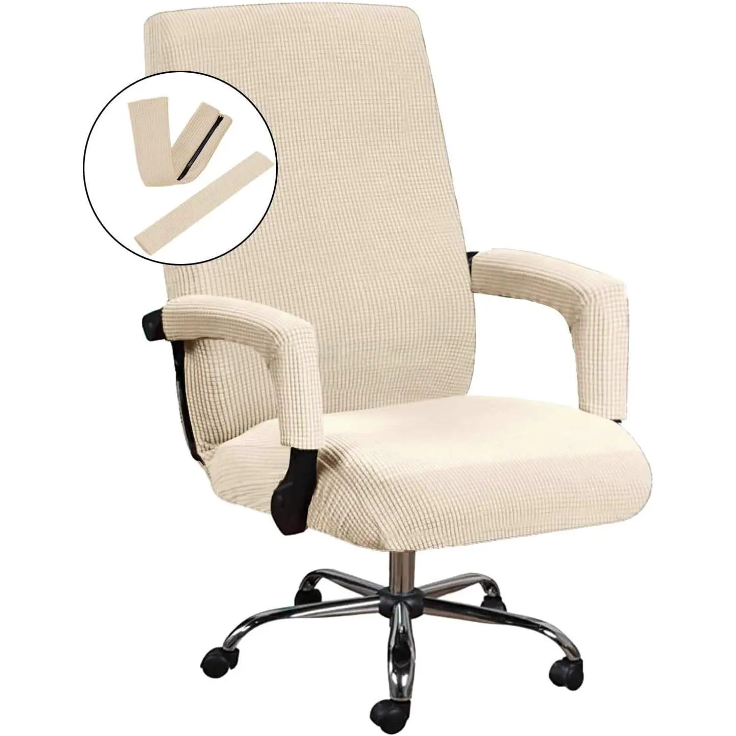 Home Office Chair Covers Stretchable Computer Desk Chair Covers Mid - High  Universal Executive Boss Chair Covers Gaming Chair Covers Non Slip Thick Jacquard,  - Large