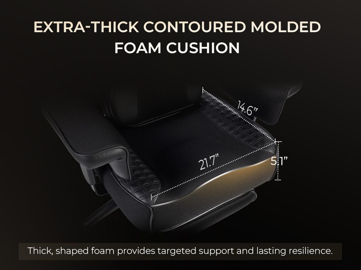 Dowinx Big and Tall Office Chair with Massage Lumbar Support,Executive Office Chair with Wide Thick Seat Cushion and Adjustable Armrest,Mesh Computer Gaming Chairs with Footrest (Black)