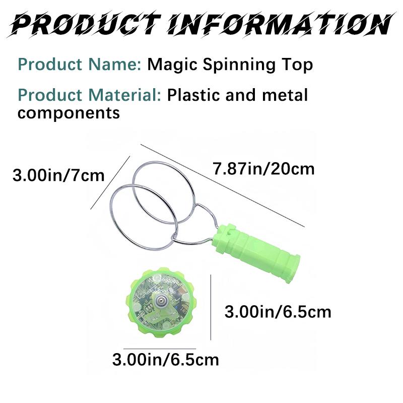 Hand-Crank Magnetic Spinning Top Toy – Features dazzling LED rainbow color-changing lights, multiple play modes, and multiplayer battle capability. A fun, stress-relieving toy that helps strengthen wrist dexterity, suitable for both adults and kids