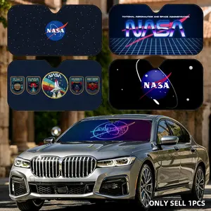 Classic Hit N-NASA logo Sun Visor 5-Layer Reusable Aluminum Foil Sunshade | UV Protector & Heat Insulation for Car | Foldable, Fits Most SUVs & Trucks, Keeps Your Car Cool & Protects Dashboard