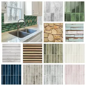 2026 New Product Waterproof Ceramic Tile Sticker Home Kitchen TV Background Wall Installation Imitation Ceramic Tile Coated Wall 2D Sticker