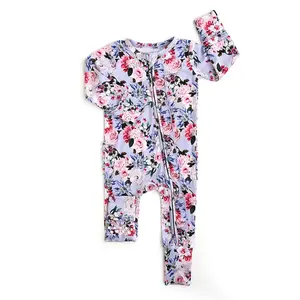 Emerson Floral RUFFLE ZIP Baby Girl Clothes Bamboo Toddler Outfit
