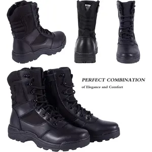 Men's Military Tactical Work Boots Side Zipper Jungle Army Combat Boots
