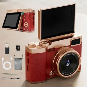 Flip Screen CCD Camera, Student Pocket Camera, Teenage Portable Camera, Rechargeable Portable Camera, Entry-Level Digital Camera with Memory Card, Back-To-School Season