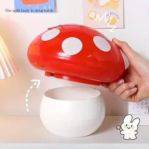 1 Cute Mushroom-Shaped Trash Can, Desktop Decorative Waste Basket, Multi-Functional Household Storage Bin