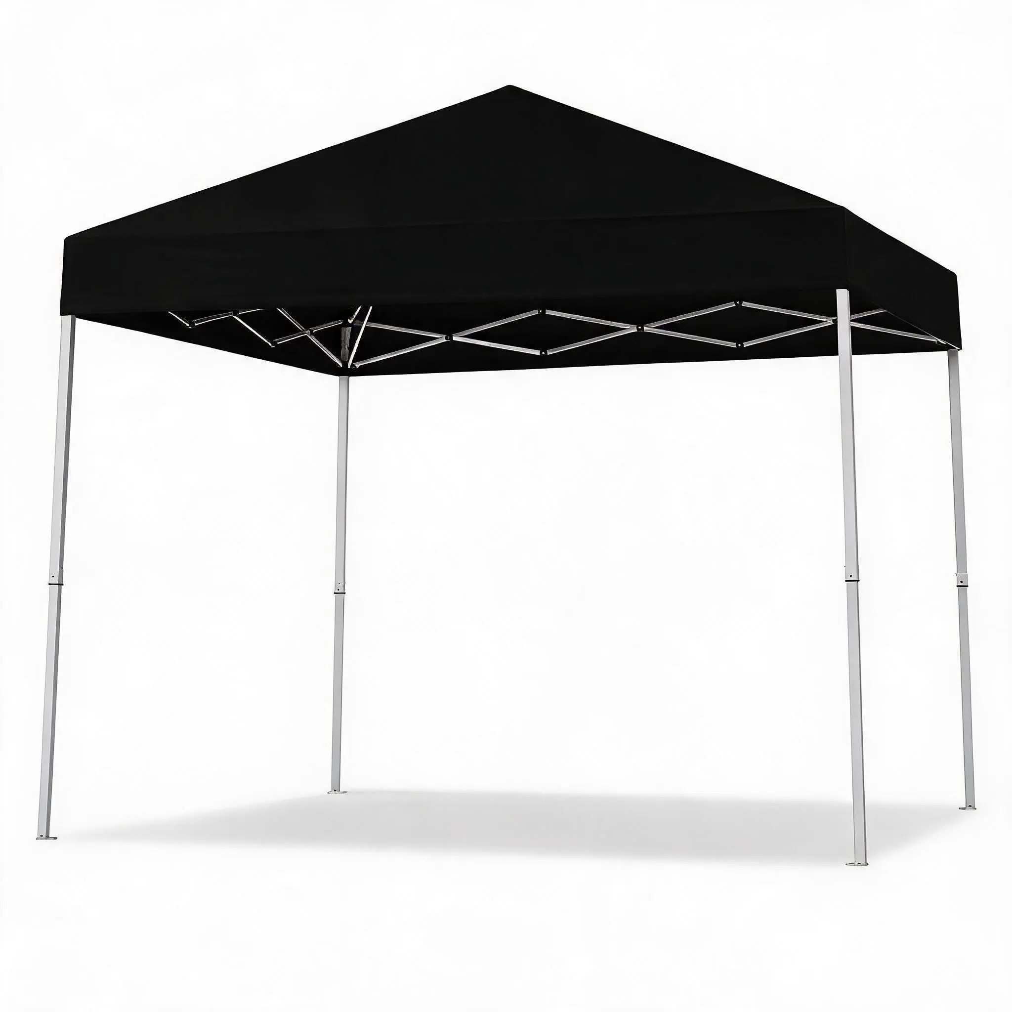 GARVEE 10x10 ft Pop Up Canopy Tent with Slant Legs, Instant Outdoor Gazebo with Heavy Duty Frame, Waterproof UV Protection Portable Shade Shelter for Patio Backyard Camping Beach, Black