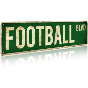Football Party Decorations Accessories Gifts for Boys 8-12 Football Stuff Wall Decor for Men Room Football Room Gear Teen Boys Birthday Christmas Vintage Wall Sign 16x4in
