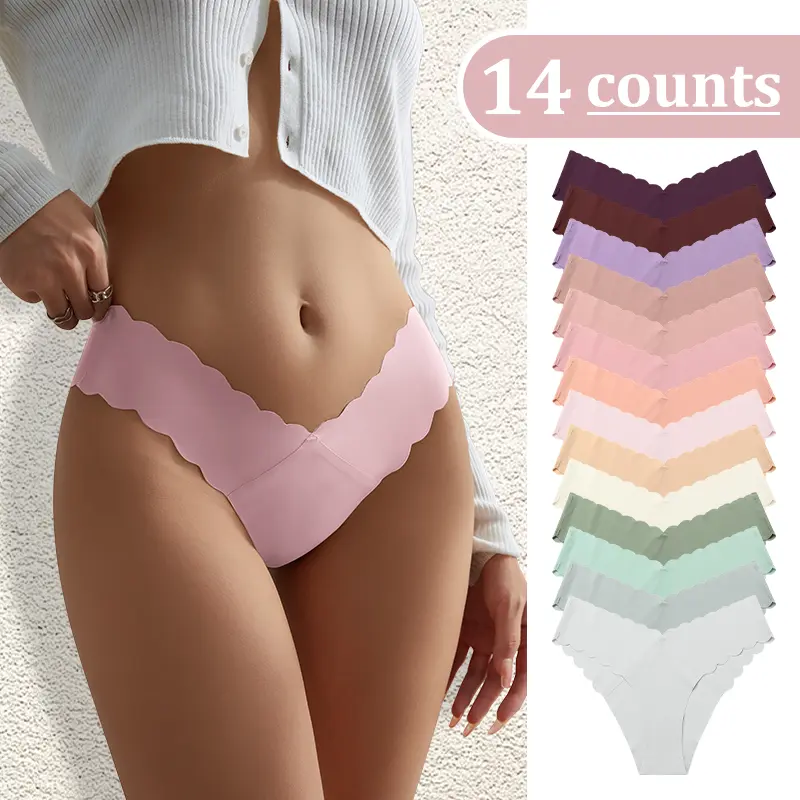 SHARICCA Seamless No-Show Panties 14 Pack – Soft Nylon Spandex Tag-Free Underwear For Women