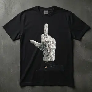 Vintage Michael Jackson Sequin Glove Graphic Tee - Urban Streetwear Oversized T-Shirt - Retro 90s Pop Culture Apparel