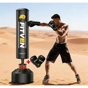 Freestanding Heavy Boxing Bag with Gloves Suction Cup Base Men's Kickboxing Training Equipment for Home