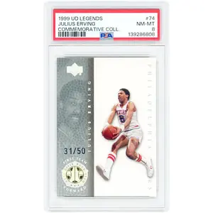 Julius Erving Philadelphia 76ers 1999-00 Upper Deck Legends Commemorative Collection #74 #31/50 PSA Authenticated 8 Card - Fanatics Authentic Certified