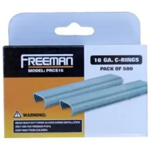 212 MAIN PRCS16 16 Gauge C-Rings - 500 Ct, Glue Collated, Solid Steel Construction, Wire-to-Wire, Bag Closure, Mesh Traps for Sports & Outdoor Leisure Equipment