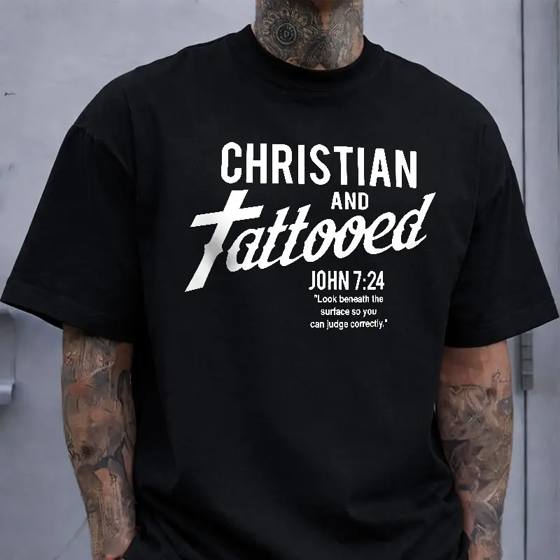 Christian and Tattooed John 7:24 Graphic Tee - Faith & Lifestyle Casual Shirt
