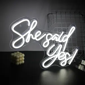 She Said Yes Neon Sign, USB Powered LED Neon Light, Neon Accent Lights, Fashionable Wall Hanging Neon Sign, Decorative Light for Home, Wedding, Birthday Party