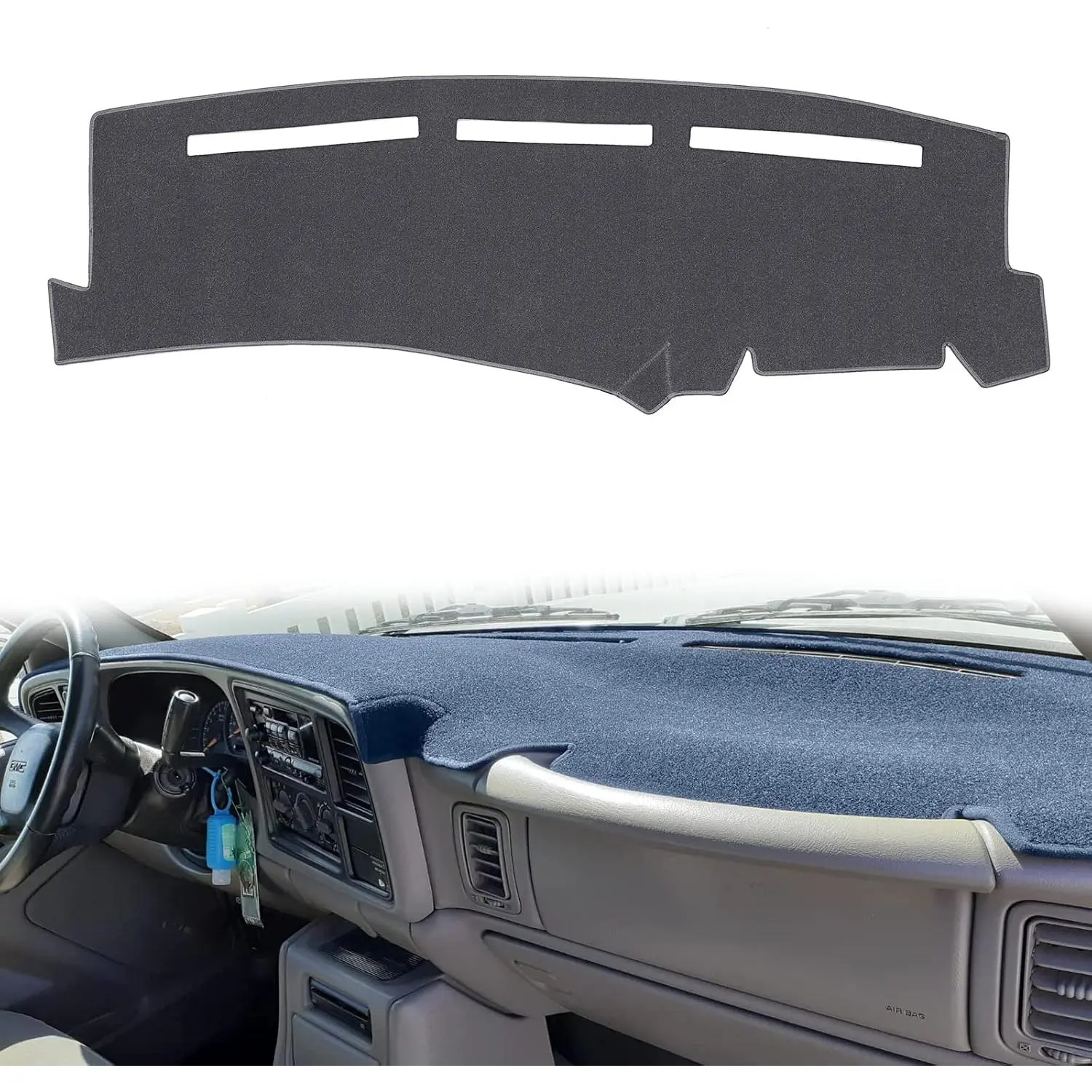 Dash Cover Custom Fit for 1999-2006  Sierra/Chevy Chevrolet Silverado,2000-2006  Yukon XL/Chevy Suburban Tahoe Avalanche,Dashboard Mat Pad (Gray)