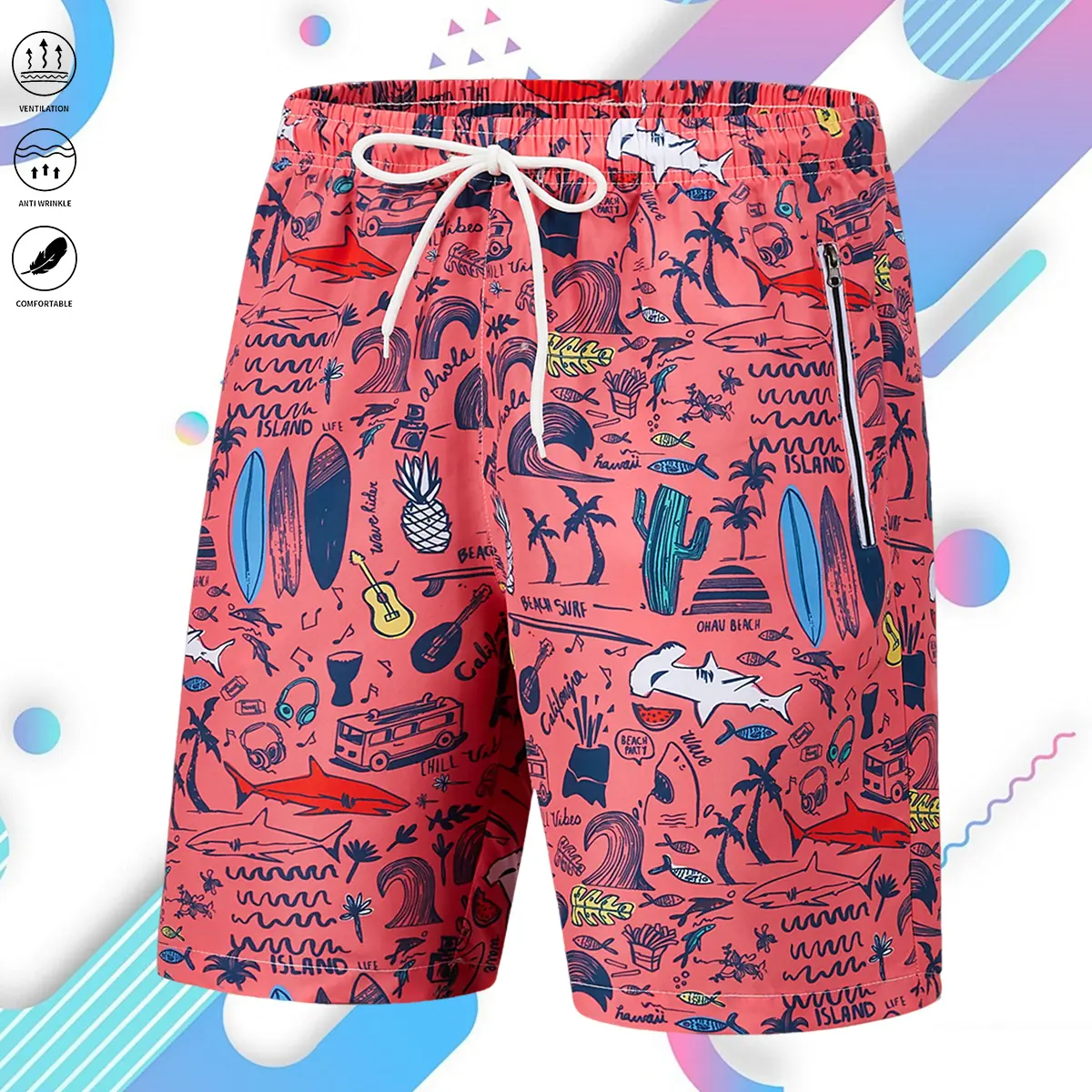 Men's Casual Shorts - Breathable Menswear, Home-to-Beach Use, Multiple Styles, Summer Apparel