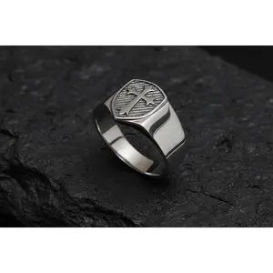 Cross Ring Men's Sterling Silver Ring
