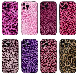 Leopard Pink Tiger Cool phone Cases For iPhone 17 16 15 14 13 12 Promax Pro Plus, hard shell protection ,Unique design,best Gift